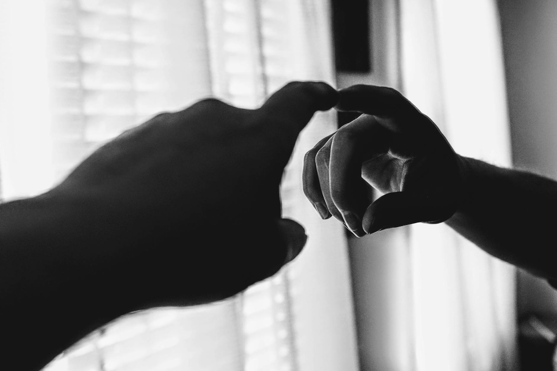 reflection of finger in a mirror